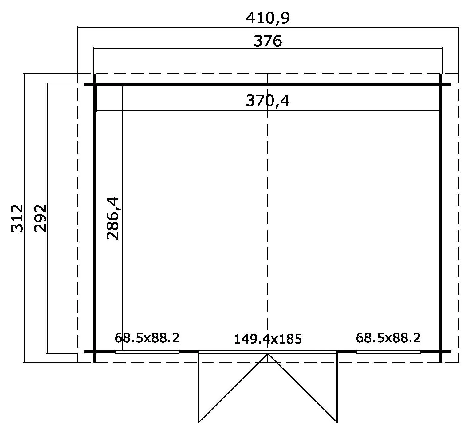 Outdoor Life Blokhut Dallas Carbon Grey-Wit 376 x 292 cm - Afbeelding 3